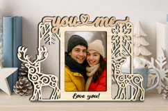 Christmas Deer Couple You Me SVG Frame Love Romantic Winter Product Image 3