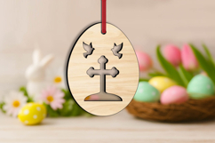 Easter Egg Jesus Cross Brids SVG Laser Ornament Present Gift Product Image 3