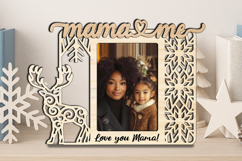Christmas Mama and Me SVG Photo Frame Winter Deer Laser Gift Product Image 3