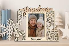 Deer Couple Christmas Grandma SVG Photo Frame Laser Gift Pic Product Image 3