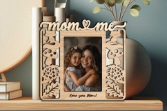Fall Autumn Mom and Me SVG Photo Frame Laser Gift Mother Day Product Image 3