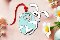SVG Letter E Bunny Easter Name Basket Tag Ornament Present Product Image 3