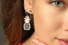 Pineapple Summer Beach Ocean SVG Pattern Earring Laser Gift Product Image 3