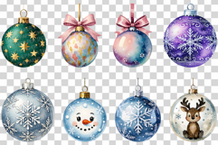 Christmas Tree Ball | Watercolor Ornament Clip art Holiday Product Image 3