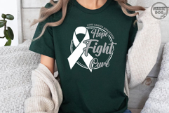Lung Cancer Awareness Hope Fight Cure White Ribbon Product Image 3