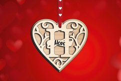 Letter H Valentine Day Laser Cut Gift Love Romantic SVG Product Image 3