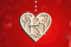 SVG Letter K Valentine Day Laser Cut Gift Love Romantic Product Image 1
