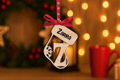 Letter Z Ornament Sock Laser SVG Christmas Alphabet Monogram Product Image 3