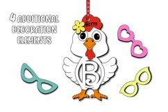 Letter B Chicken Easter Basket Name Tag Holiday Ornament SVG Product Image 3