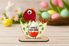Dino Easter Chocolate Egg Holder SVG Present Laser Gift Kid Product Image 3