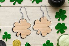 SVG Clover Earrings Lucky Charm St. Patrick's Day Laser Gift Product Image 3