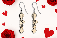 SVG St. Valentine Day Love Arrow Earring Laser Gift Romantic Product Image 3