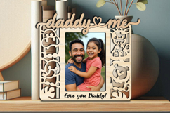 Daddy and Me SVG Animals Photo Frame Kids Laser Giraffe Kids Product Image 3