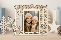 Christmas Deer SVG Mom and Me Photo Frame Gift Laser Winter Product Image 3