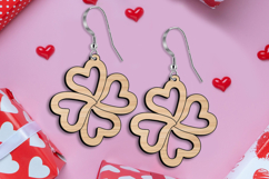 SVG Four-leaf Hearts Clover Earring Valentine Romantic Laser Product Image 3