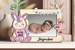 Unicorn Baby Photo Frame SVG Newborn Home Decor Flag Gift Product Image 3