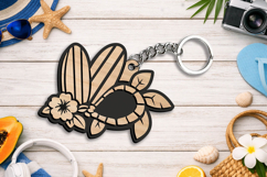 SVG Aloha Summer Surf Boards Keychain Gift Laser Present Product Image 3