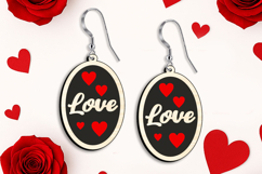 Love Romantic Valentine Earring SVG Laser Gift Present Heart Product Image 3