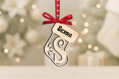 Alphabet Letter S Laser SVG Christmas Ornament Sock Monogram Product Image 3
