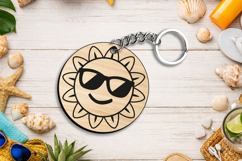 SVG Summer Sunny Laser Keychain Present Accessory Gift Home Product Image 3