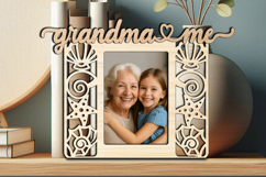 Grandma and Me Grandkids Seashell SVG Photo Frame Laser Gift Product Image 3