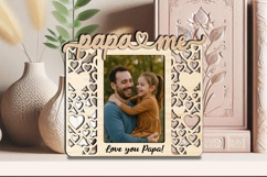 Hearts Design Papa and Me SVG Frame Photo Gift Holiday Home Product Image 3