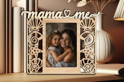 SVG Mama and Me Frame Photo Picture Love Seashell Kid Laser Product Image 3