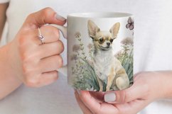Cute Chihuahua Mug Sublimation | Watercolor Dog Mug Wrap Product Image 3