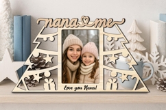 Christmas SVG Nana and Me Photo Frame Laser Gift Winter Kids Product Image 1
