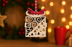 SVG Christmas Gift Design Ornament Laser Holiday Home Decor Product Image 3