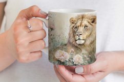 Lion Mug Sublimation | Watercolor Mug Wrap 11 &amp; 15 oz Product Image 3