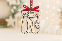 Letter N SVG Baby Onesie Christmas Ornament Laser Alphabet Product Image 3