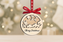 SVG Holiday Deer Gift Merry Christmas Ornament Laser Present Product Image 3