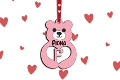 SVG Bear Valentine Day Love Letter F Gift Laser Alphabet Product Image 3