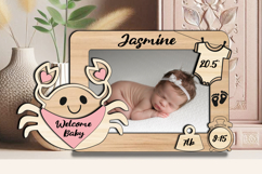 Laser SVG Crab Baby Photo Frame Present Board Newborn Pic Product Image 3