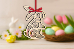SVG Laser Easter Bunny Ornament Entwine Rabbit Present Gift Product Image 3