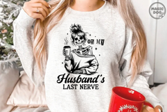 On My Husband’s Last Nerve|Funny Skeleton Wife|Halloween Product Image 3
