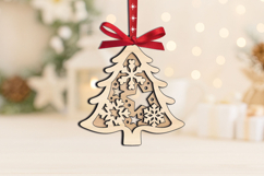 Christmas Ornament SVG Laser Gift Winter Pattern Present Product Image 3