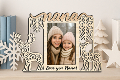 Deer Couple SVG Christmas Nana Photo Frame Winter Gift Laser Product Image 3