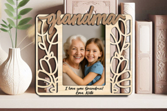 Tulip Grandma Granddaughter SVG Photo Frame Picture Laser Product Image 3