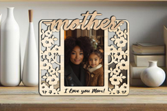 Laser Mother SVG Daughter Photo Frame Cherry Blossom Gift Product Image 3