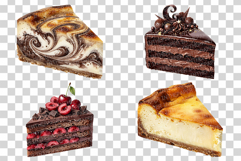 Slice Cake | Watercolor Sweet Bakery Dessert Fruit Chocolate Product Image 3
