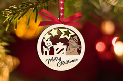 Deer Snowman SVG Merry Christmas Ornament Gift Laser Holiday Product Image 3
