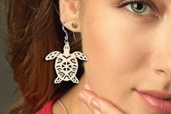 Turtle Shell SVG Ocean Pattern Earring Laser Gift Maritime Product Image 3