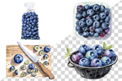 Blueberry PNG | Watercolor Fruit Sweet Juicy Summer Fresh Product Image 3