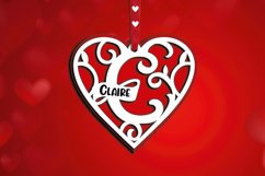 Monogram Letter C Valentine Day Gift Love Romantic SVG Laser Product Image 1