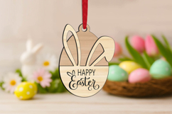 SVG Happy Easter Gift Card Money Holder Bunny Ears Laser Product Image 3