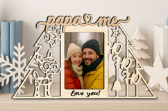 SVG Ho-Ho-Ho Deer Christmas Papa and Me Photo Frame Winter Product Image 3