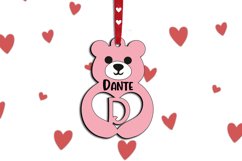 SVG Valentine&#039;s Day Love Bear Letter D Gift Laser Alphabet Product Image 3