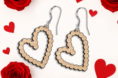 Valentine Gift Heart Earrings Laser SVG Love Romance Present Product Image 3